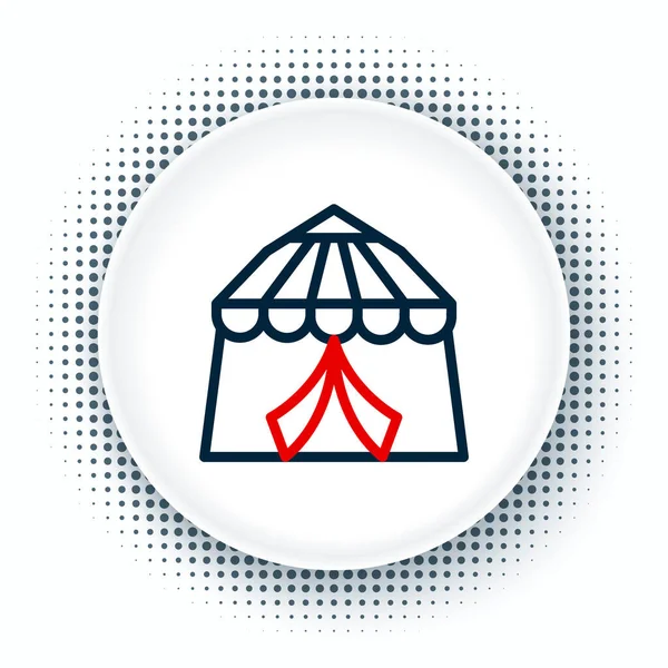 Line Circus tent icoon geïsoleerd op witte achtergrond. Carnaval camping tent. Amusementspark. Kleurrijk concept. Vector — Stockvector