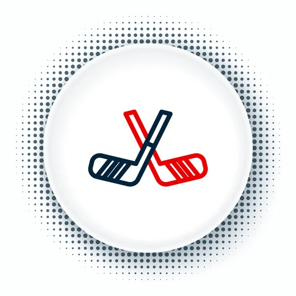 Line Ice hockey sticks icon isolated on white background. Colorful outline concept. Vector — Stock Vector