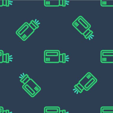 El feneri simgesi mavi arkaplanda izole edilmiş. Vektör