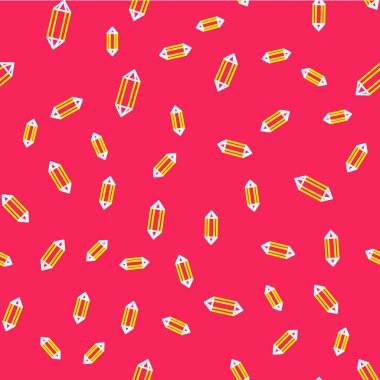 Çizgi taşı simgesi kırmızı zeminde izole edilmiş pürüzsüz desen. Mücevher sembolü. Elmas. Vektör