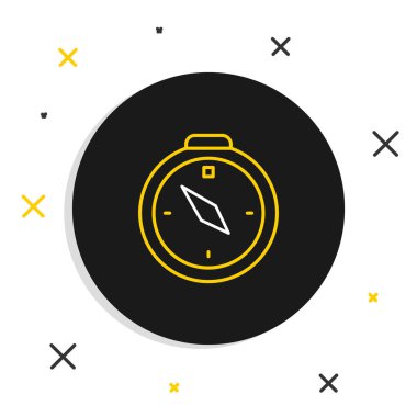 Pusula simgesi beyaz arkaplanda izole edildi. Rüzgâr yön bulma sembolü. Rüzgar gül işareti. Renkli taslak konsepti. Vektör