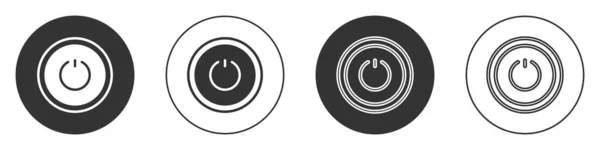 Піктограма чорної кнопки живлення ізольовано на білому тлі. Початковий знак. Кнопка кола. Векторні — стоковий вектор