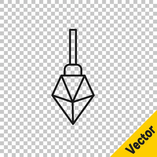 Linha preta Ícone de pedra mágica isolado no fundo transparente. Cristal de fantasia. Jóia de jóias para o jogo. Vetor — Vetor de Stock