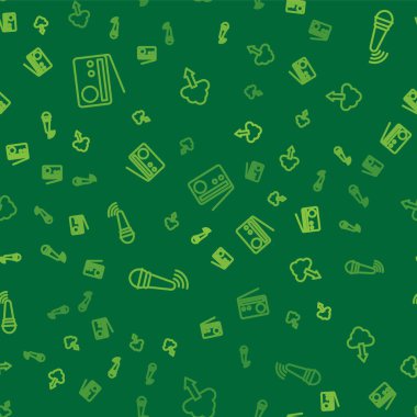 Telsiz, kablosuz mikrofon ve bulut indirmesini kusursuz bir şablona ayarla. Vektör