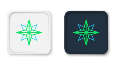 Çizgi Rüzgârı simgesi beyaz arkaplanda izole edildi. Seyahat için pusula simgesi. Navigasyon tasarımı. Renkli taslak konsepti. Vektör