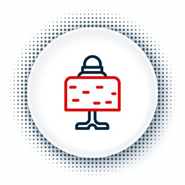 Masa simgesindeki çizgi sihirli topu beyaz arkaplanda izole edildi. Kristal küre. Renkli taslak konsepti. Vektör