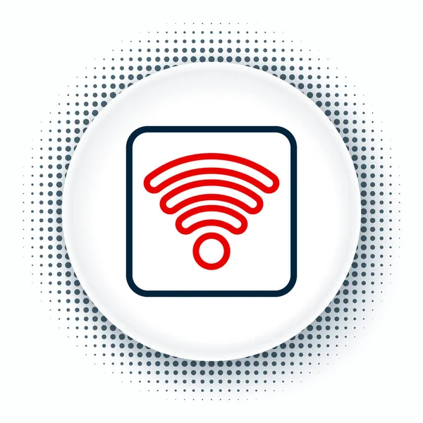 Лінія Wi-Fi бездротової мережі Інтернет символ ізольовані на білому тлі. Барвиста концепція контуру. Векторні — стоковий вектор