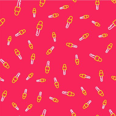 Satır Kilitli anahtar simgesi kırmızı arkaplanda izole edilmiş kusursuz desen. Vektör.