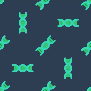 Çizgi DNA sembolü simgesi mavi arkaplanda izole edilmiş kusursuz desen. Vektör.