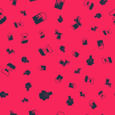 Sprey boya tabancasını ve kusursuz deseni ayarla. Vektör.