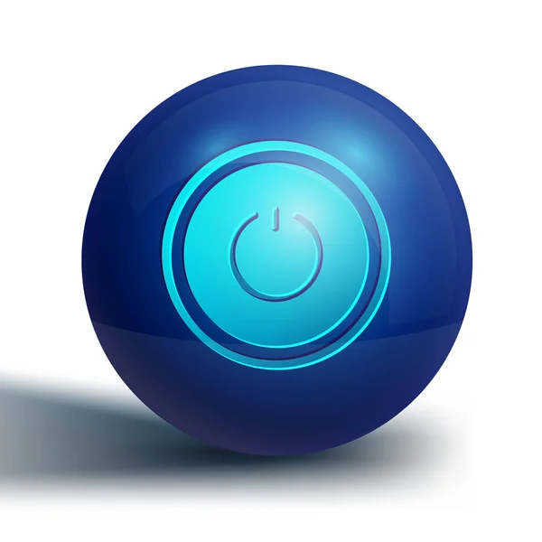 Μπλε Κουμπί Power Εικονίδιο Απομονώνονται Λευκό Φόντο Ξεκίνα Την Υπογραφή — Διανυσματικό Αρχείο