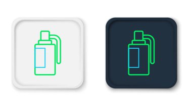 Çizgi El bombası ikonu beyaz arkaplanda izole edildi. Bomba patlaması. Renkli taslak konsepti. Vektör