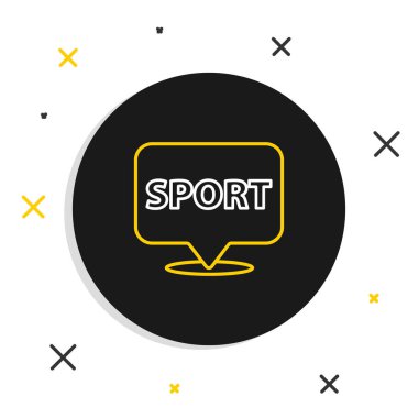 Çizgi konumu spor salonu simgesi beyaz arka planda izole edildi. Renkli taslak konsepti. Vektör