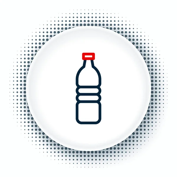 Line Bottle Water Icon Isolated White Background Tanda Minuman Soda - Stok Vektor