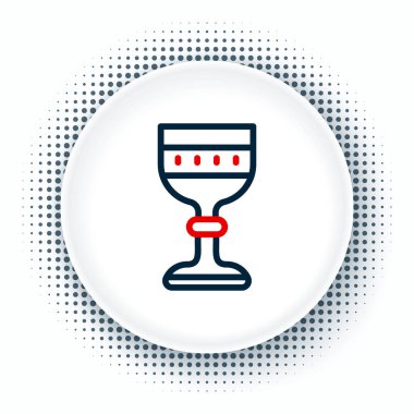 Orta Çağ çizgi kadeh simgesi beyaz arkaplanda izole edildi. Renkli taslak konsepti. Vektör