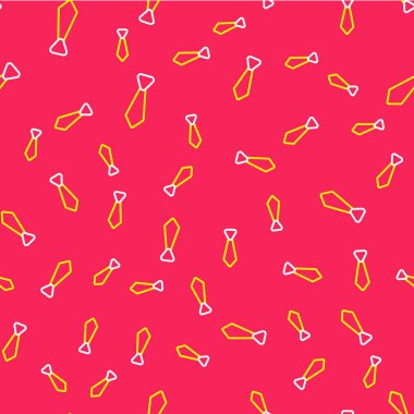 Çizgi Bağlama simgesi kırmızı arkaplanda izole edilmiş kusursuz desen. Boyunbağı ve boyun bezi sembolü. Vektör