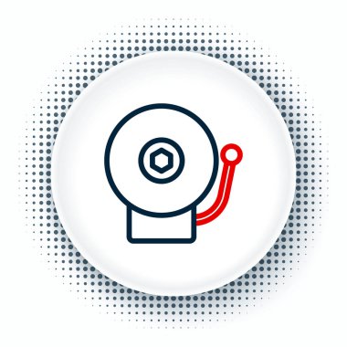 Hat zil simgesi beyaz arkaplanda izole edildi. Alarm sembolü, servis zili, el zili işareti, uyarı sembolü. Renkli taslak konsepti. Vektör