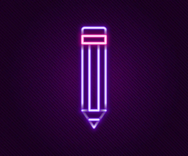 Leuchtende Leuchtschrift Bleistift Symbol Isoliert Auf Schwarzem Hintergrund Zeichen Und — Stockvektor