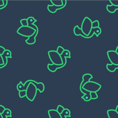 Dove simgesi mavi arkaplanda izole edilmiş. Vektör