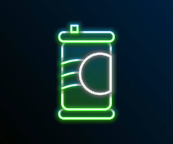 Leuchtende Neon Linie Soda Kann Symbol Isoliert Auf Schwarzem Hintergrund — Stockvektor