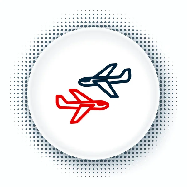 Ícone Plano Linha Isolado Fundo Branco Ícone Avião Voador Sinal — Vetor de Stock