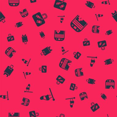 Koni meteoroloji rüzgâr yastığı, bavul ve uçak hangarını kusursuz desene ayarlayın. Vektör.