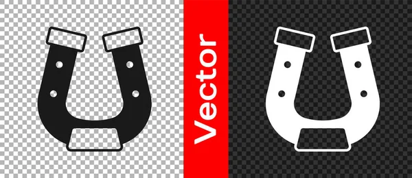 Icône Fer Cheval Noir Isolé Sur Fond Transparent Vecteur — Image vectorielle