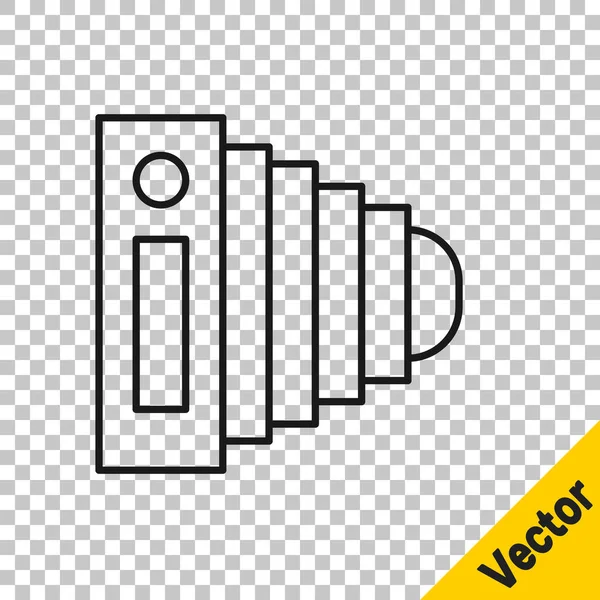 Schwarze Linie Fotokamera Symbol Isoliert Auf Transparentem Hintergrund Fotokamera Digitale — Stockvektor