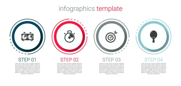 Set Reloj Ajedrez Tiempo Cronómetro Objetivo Con Flecha Raqueta Para — Vector de stock