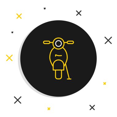 Çizgi Scooter simgesi beyaz arkaplanda izole edildi. Renkli taslak konsepti. Vektör