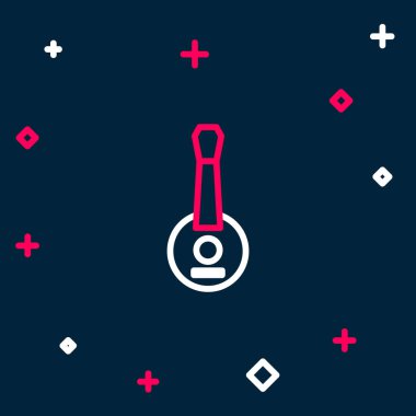 Banjo çizgisi simgesi mavi arkaplanda izole edildi. Müzik aleti. Renkli taslak konsepti. Vektör