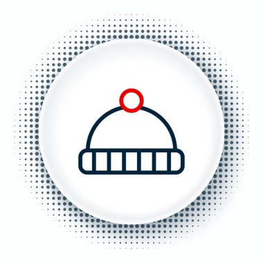 Hat Kış şapkası simgesi beyaz arkaplanda izole edildi. Renkli taslak konsepti. Vektör