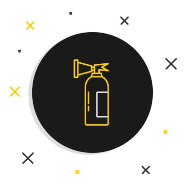 Beyaz arka planda izole edilmiş çizgi yangın söndürme ikonu. Renkli taslak konsepti. Vektör