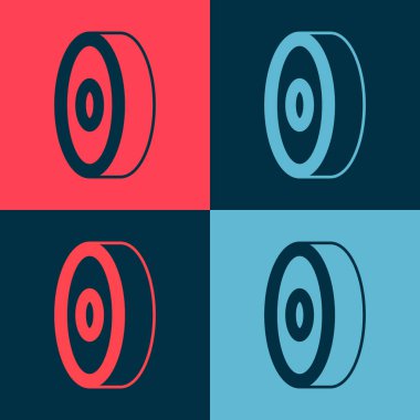 Pop Art Skateboard bilye ikonu renk arkaplanında izole edildi. Vektör