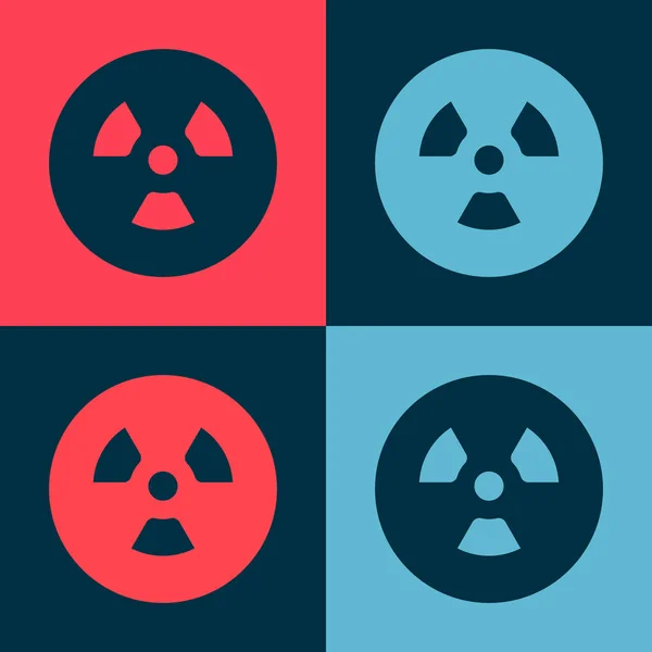 Pop Art Radioaktives Symbol Isoliert Auf Farbigem Hintergrund Radioaktives Toxisches — Stockvektor