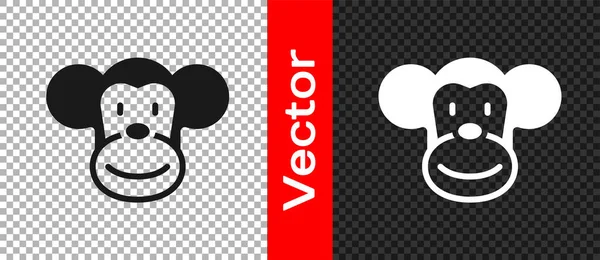 Icono Black Monkey Aislado Sobre Fondo Transparente Símbolo Animal Vector — Archivo Imágenes Vectoriales