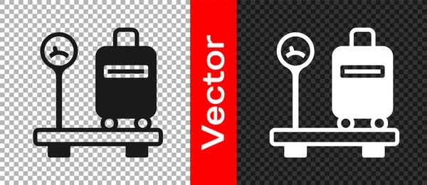 Échelle Noire Avec Icône Valise Isolée Sur Fond Transparent Logistique — Image vectorielle