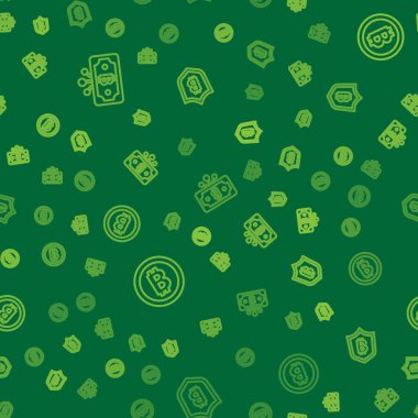 Hat Bitcoin 'i devreyle ve Shield bitcoin' i de kusursuz şablona ayarlayın. Vektör