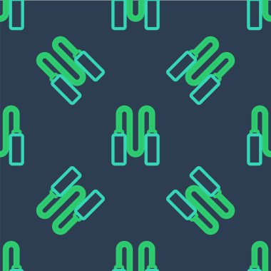 İp atlama simgesi mavi arkaplanda izole edilmiş. İp atlıyorum. Spor malzemeleri. Vektör