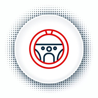 Direksiyon simgesi beyaz arkaplanda izole edildi. Araba tekeri ikonu. Renkli taslak konsepti. Vektör