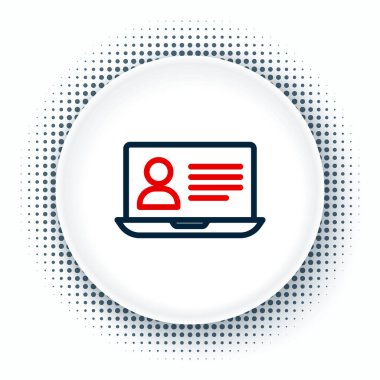 Çevrimiçi Sınıf simgesi beyaz arkaplanda izole edildi. Çevrimiçi eğitim kavramı. Renkli taslak konsepti. Vektör