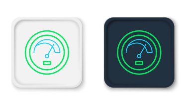Hız göstergesi simgesi beyaz arkaplanda izole edildi. Renkli taslak konsepti. Vektör