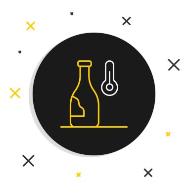 Beyaz arkaplanda izole edilmiş çizgi şarap sıcaklığı simgesi. Renkli taslak konsepti. Vektör