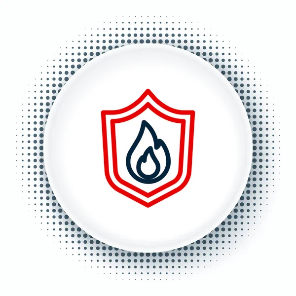 Čára Požární Ochrana Ikona Izolované Bílém Pozadí Pojištění Zabezpečení Bezpečnost — Stockový vektor