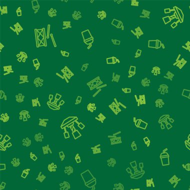 Bateri bateri çubuklarını, atlıkarıncayı ve kağıt cam suyu pürüzsüz desenlere ayarlayın. Vektör