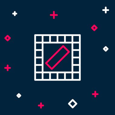 Satır Tahtası oyun simgesi mavi arkaplanda izole edildi. Renkli taslak konsepti. Vektör