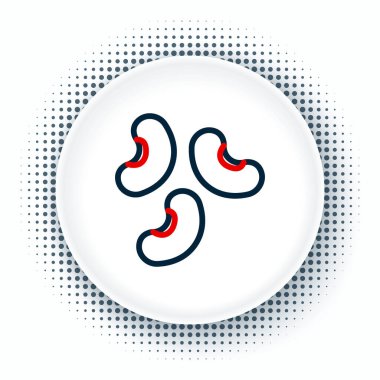 Beans çizgi simgesi beyaz arkaplanda izole edildi. Renkli taslak konsepti. Vektör