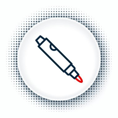 Satır İşaretleyici kalem simgesi beyaz arkaplanda izole edildi. Renkli taslak konsepti. Vektör