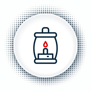 Kamp feneri simgesi beyaz arkaplanda izole edildi. Mutlu Cadılar Bayramı Partisi. Renkli taslak konsepti. Vektör