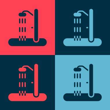 Pop Art Beach duş ikonu renk arkaplanda izole edilmiş. Vektör.